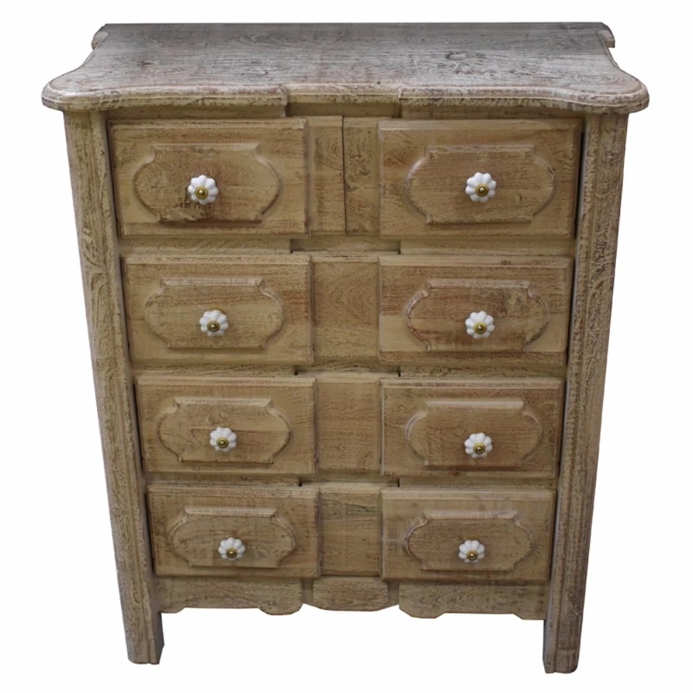 Traditional Style Capacious Wooden Chest With 5 Drawers, Brown