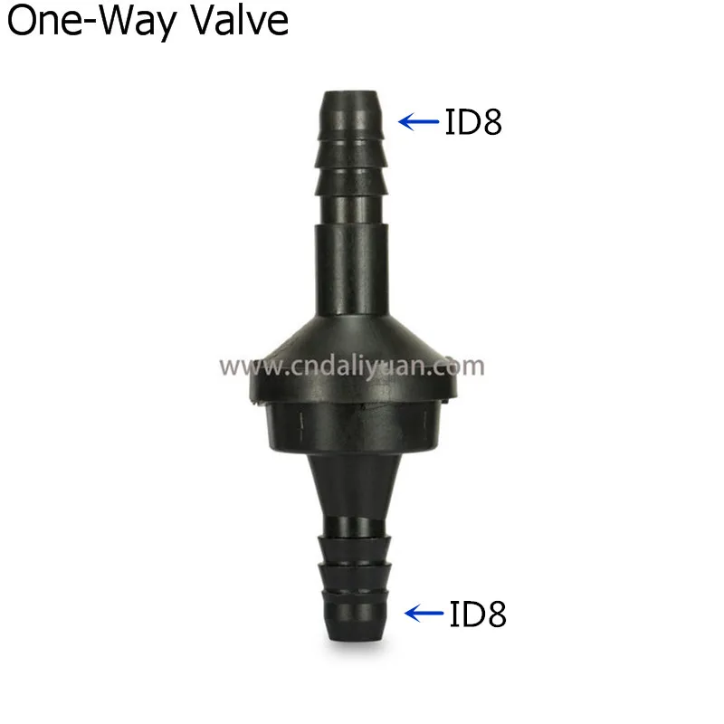 

high quality ID8 black one-way valve non-return valve plastic one way valve air pump vacuum check valve for car 1pcs