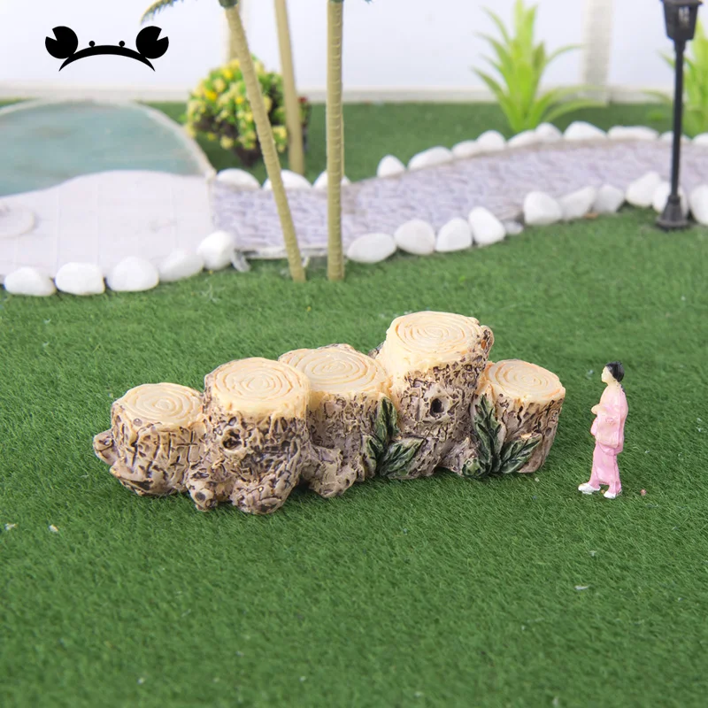 

2pc Tree Stump Bridge Model Mini Resin Fairy Garden Miniatures DIY Doll House/ Terrarium/ Succulents/ Micro Landscape Decoration
