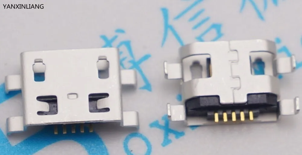 

100pcs Micro USB 5pin 0.8 no side Flat mouth without curling side Female Connector For Mobile Phone Mini USB Jack