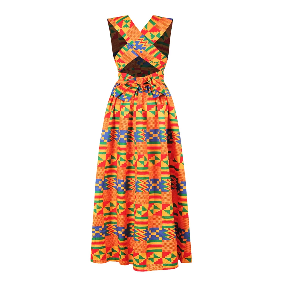Летние Новые африканские платья для женщин с богатым принтом Дашики сплит одежда африканская ткань хорошего качества Анкара Нигерия дамское кружевное платье
