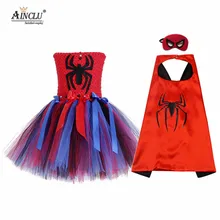 Crianças meninas aranha cosplay tutu vestido com máscara de capa halloween regresso a casa aranha fantasia filmes super herói conjunto completo