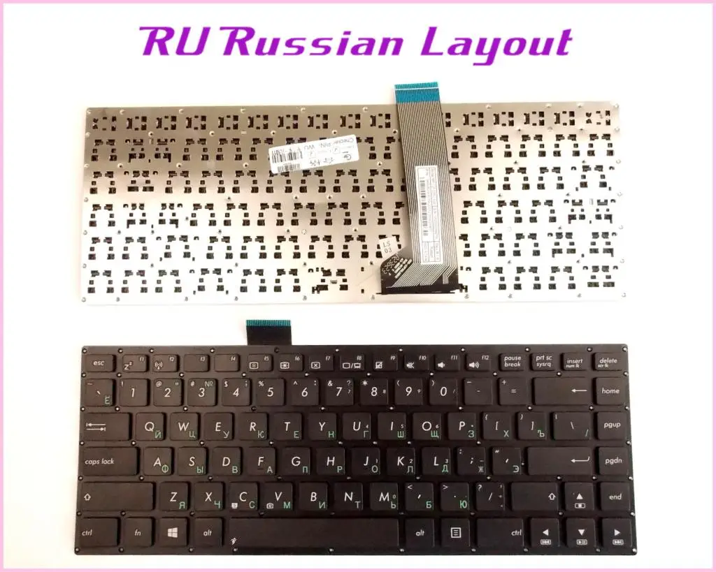 Русская раскладка клавиатуры для ноутбука ASUS VivoBook S400 S400C S400CA S400E AEXJ7U01110 без рамки |