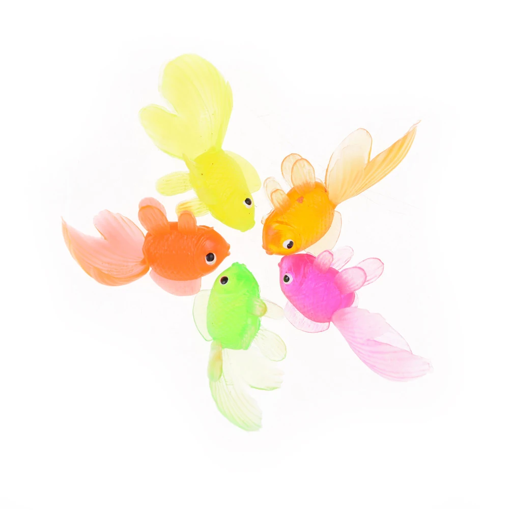 4cm 20pcs/lot Small Goldfish Kids Toy Plastic Simulation Soft Rubber Gold Fish Random Color | Игрушки и хобби