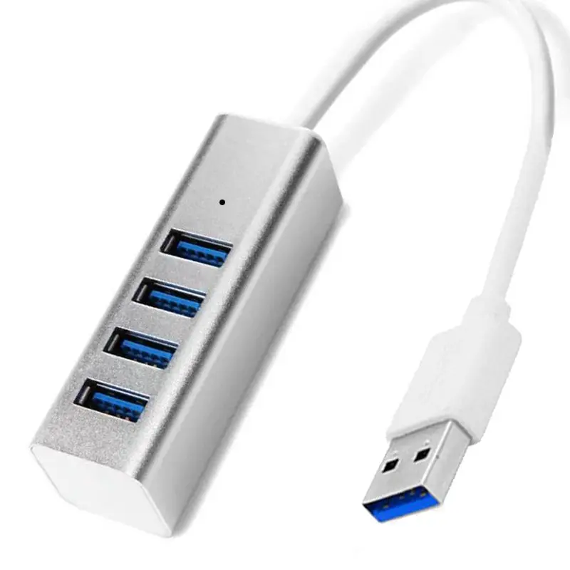 Silver 3.0HUB 4-портовый алюминиевый сплав usb-хаб посвященный универсальный сплиттер - Цвет: Silver