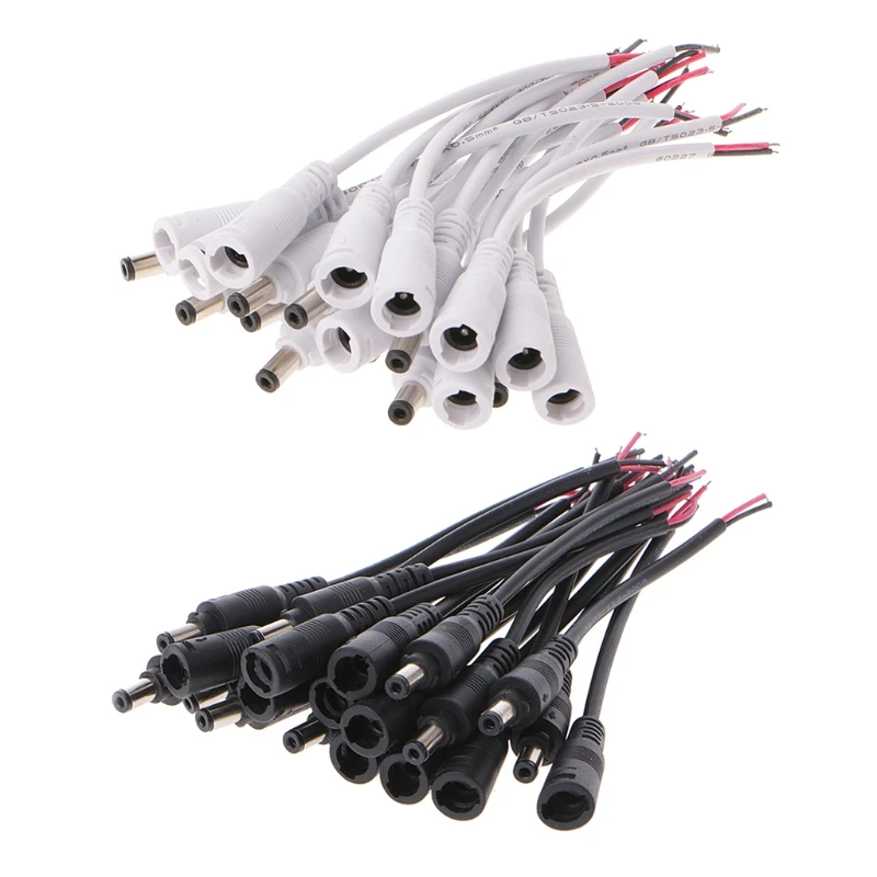 

10 Pairs Male And Female Plug DC Power Cable Lock Connector Adapter Power Supply