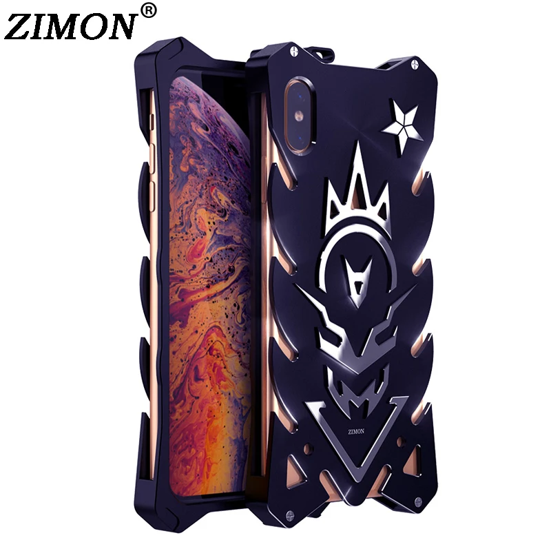 

Fire God Metal Body Phone Cases for Apple iPhone XS Max Case for iPhone XR XS X 10 Case Cover ZIMON Quality Aluminum Back Cover