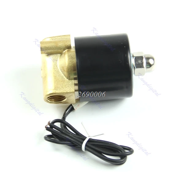 Brass 12V DC 1/4" Electric Solenoid Valve Water Air Fuels Gas 2Way Normal Closed