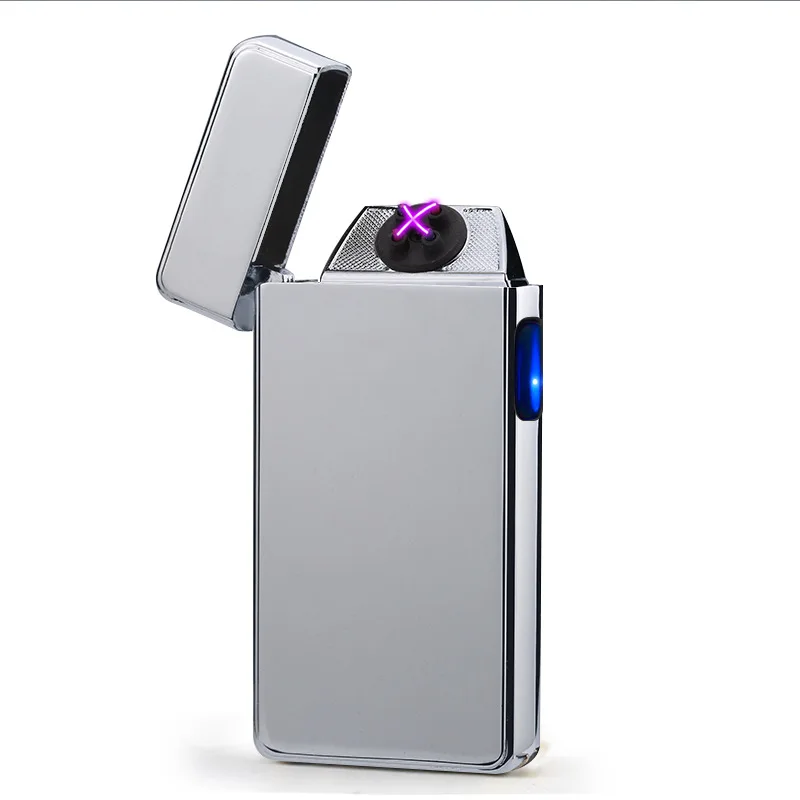 Ветрозащитный пульсирующая с двойной дугой плазменной резки сигарета, Зажигалка зарядное устройство USB металлическая зажигалка - Цвет: 3