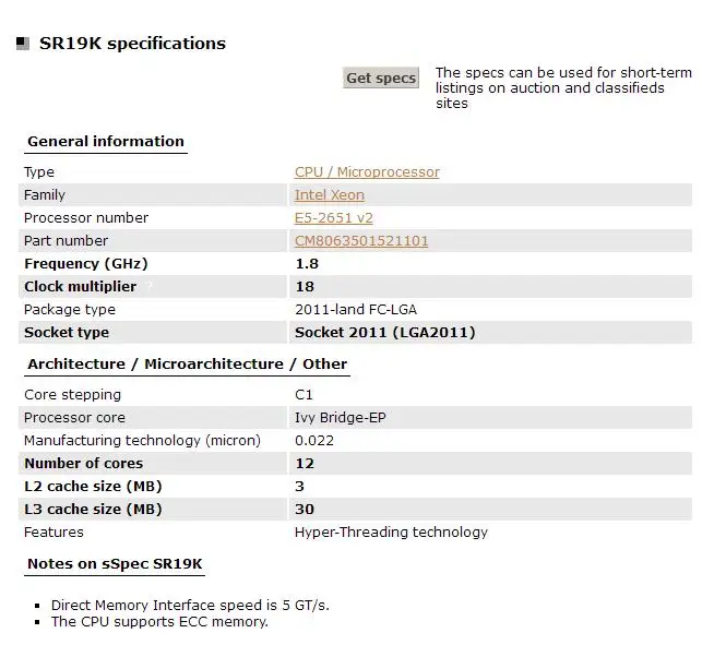 Intel Xeon Processor E5-2651 V2  E5 2651 V2  CPU 1.8 LGA 2011 SR19K Twelve Cores Desktop processor e5 2651V2 100% normal work cpu core