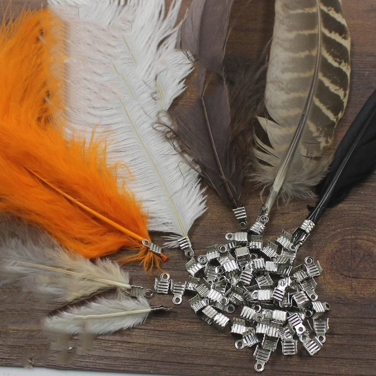 

20pcs/pcak clip DIY Dreamcatcher Metal Clip for feather Silvery Clip Handmade Accessories