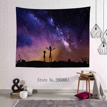 

NEW Poster Rick and Morty HD Tapestry Hanging Cloth Tablecloth Picnic Mat Outdoor Wall Art Home Decoration Shawl TAB313