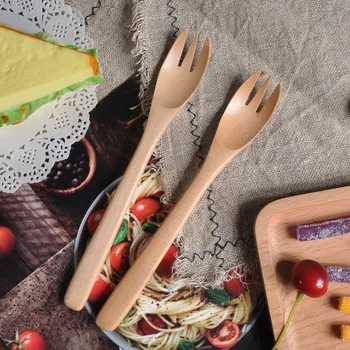 

10 pieces Japanese boutique fork creative zak aa pasta salad fork thickened long fork fruit fork 20 cm long custom wholesale