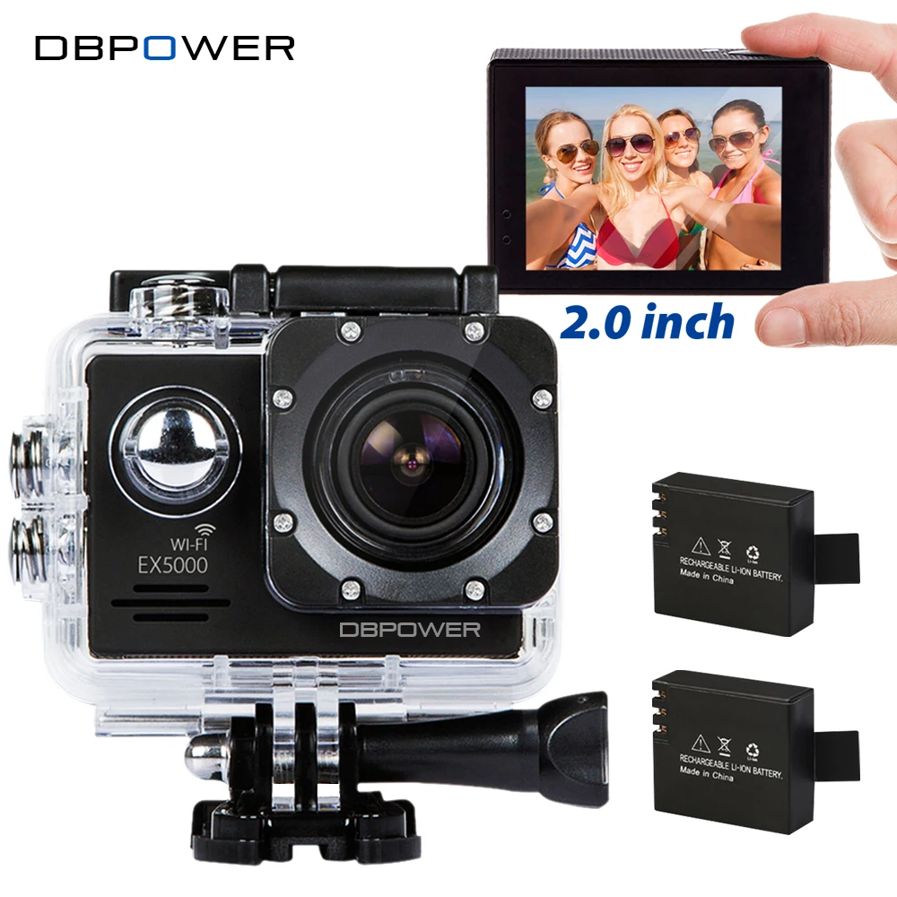 Prix pour DBPOWER EX5000 2.0 pouces Écran Wifi 1080 P Étanche Action Sports Caméra 14MP Sport Cam Aller SJ5000 Pro 2 Batteries accessoires Prix pour DBPOWER EX5000 2.0 pouces Écran Wifi 1080 P Étanche Action Sports Caméra 14MP Sport Cam Aller SJ5000 Pro 2 Batteries accessoires