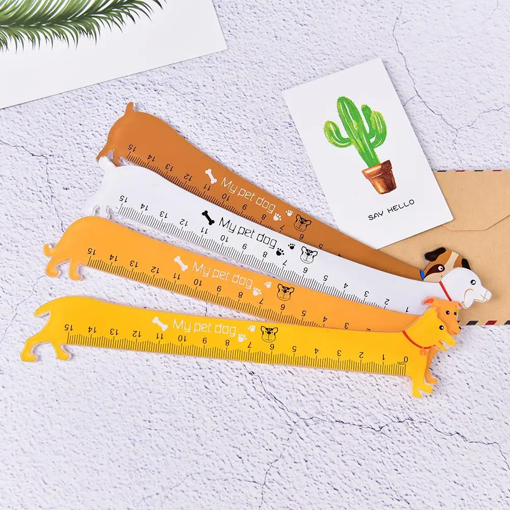 

1PC Kawaii Plastic Straight Ruler Puppy Dog Rulers Study Student Stationery School Supply Kids Gift