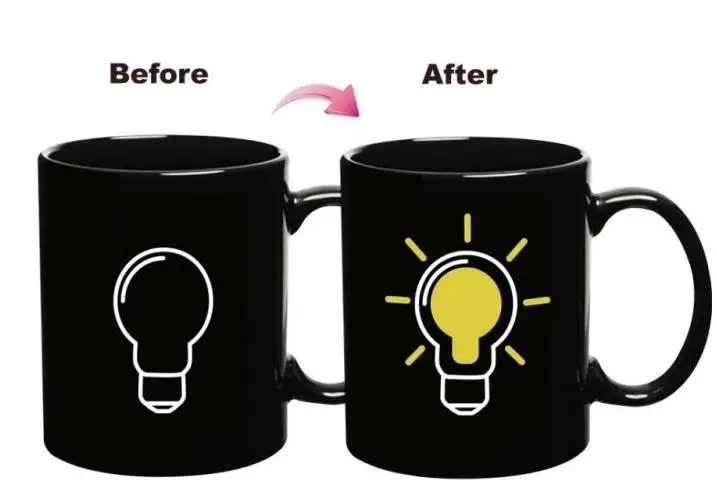 Керамика изменить цвет чашки Творческий кофе тепла раскрыть чувствительный морфинга чай чашки подарки для детей бойфренд - Цвет: 2