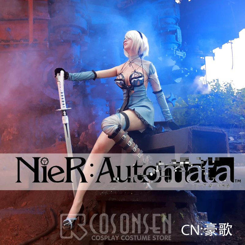 2B NieR Automata Косплей Женская игра DLC jorha 2B косплей костюм женское нарядное платье косплей ONSEN