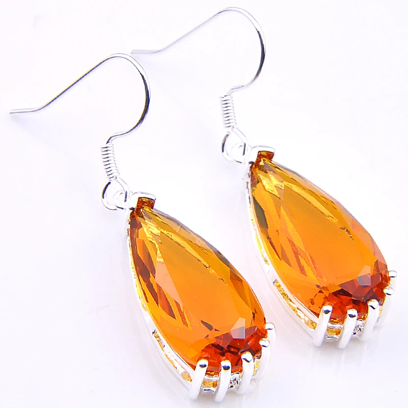 Promotion Jewelry Fire Drop Classic Brazil Crystal Zirconia Silver Plated Wedding Earrings Russia USA Australia | Украшения и