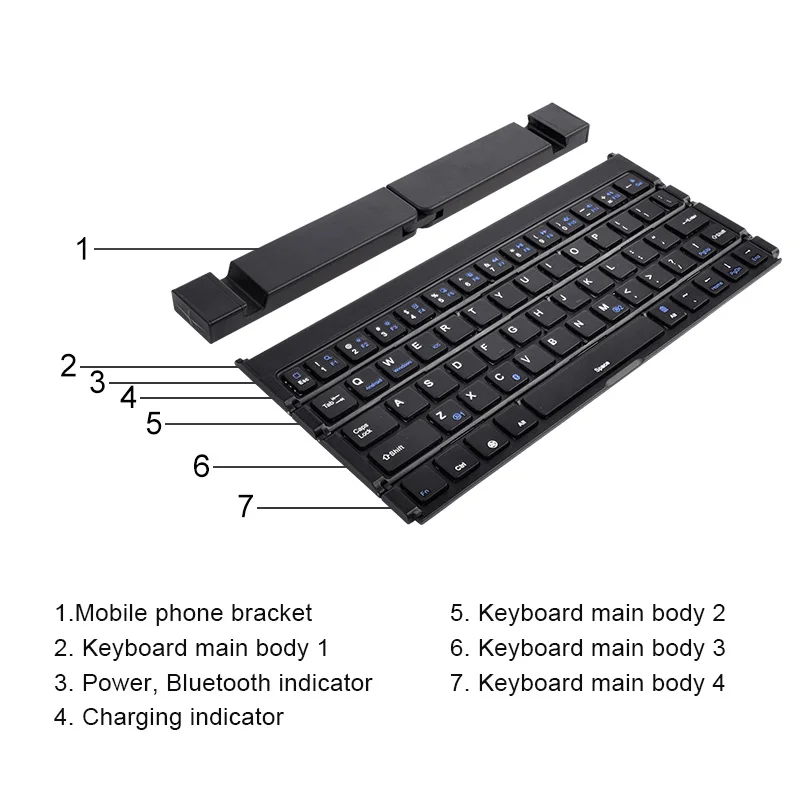 

Newly Bluetooth Keyboard Folding Keypad Portable For IOS Android Mobile Phone Tablet