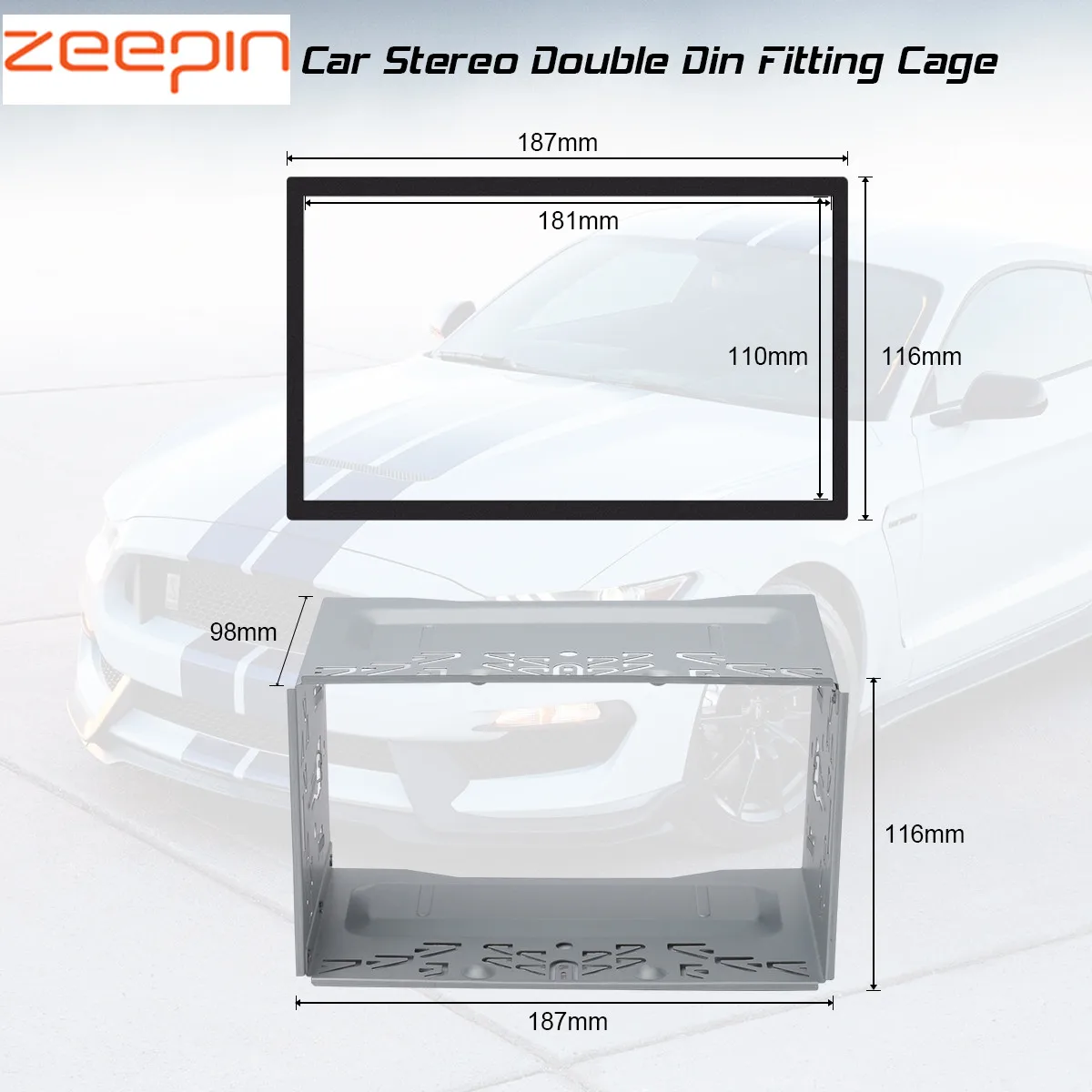 

Universal Double 2Din Fitting Kit Radio Headunit Car DVD Player Mounting Casing for VW