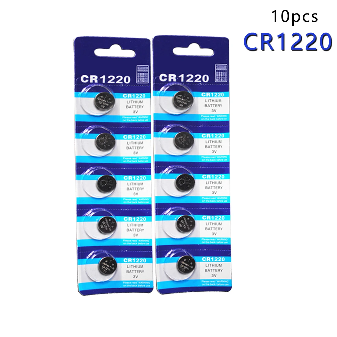 

Centechia CR1220 BR1220 ECR1220 LM1220 3V 210mAh Lithium Button Coin Battery in 10pcs Retailing Package For Watch ,Toy