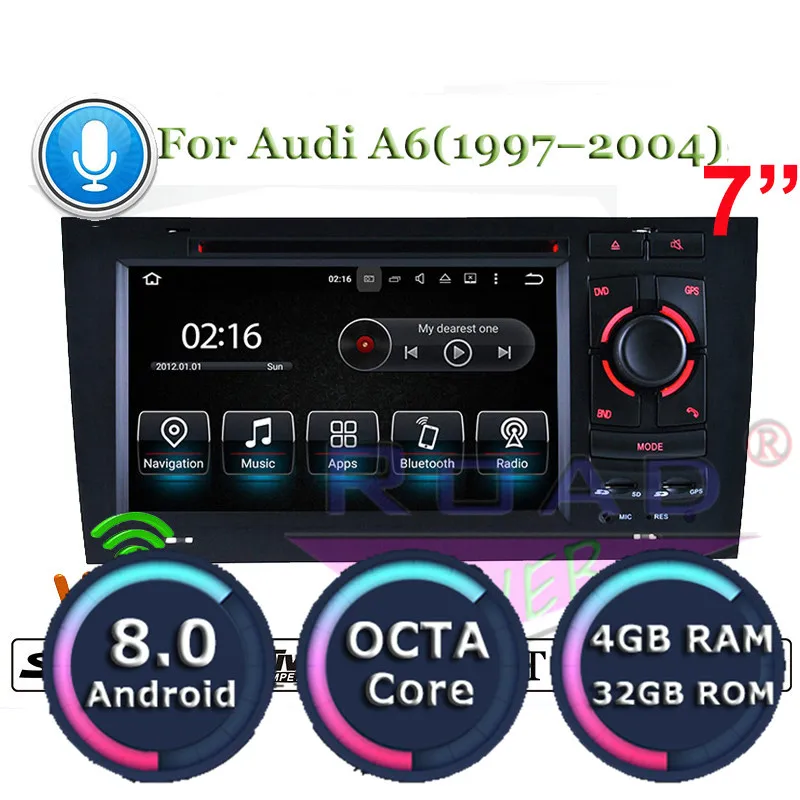Excellent Roadlover Android 9.0 Car Media Center DVD Player For Audi A6 1997-2004 Stereo GPS Navigation Radio Automagnitol 2 Din Octa Core 0