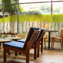 Зеленое матовое стекло пленка полиэтилен витражное склеивание стекла пленка матовый стикер для стекол дома dicoration BLT1057 листья