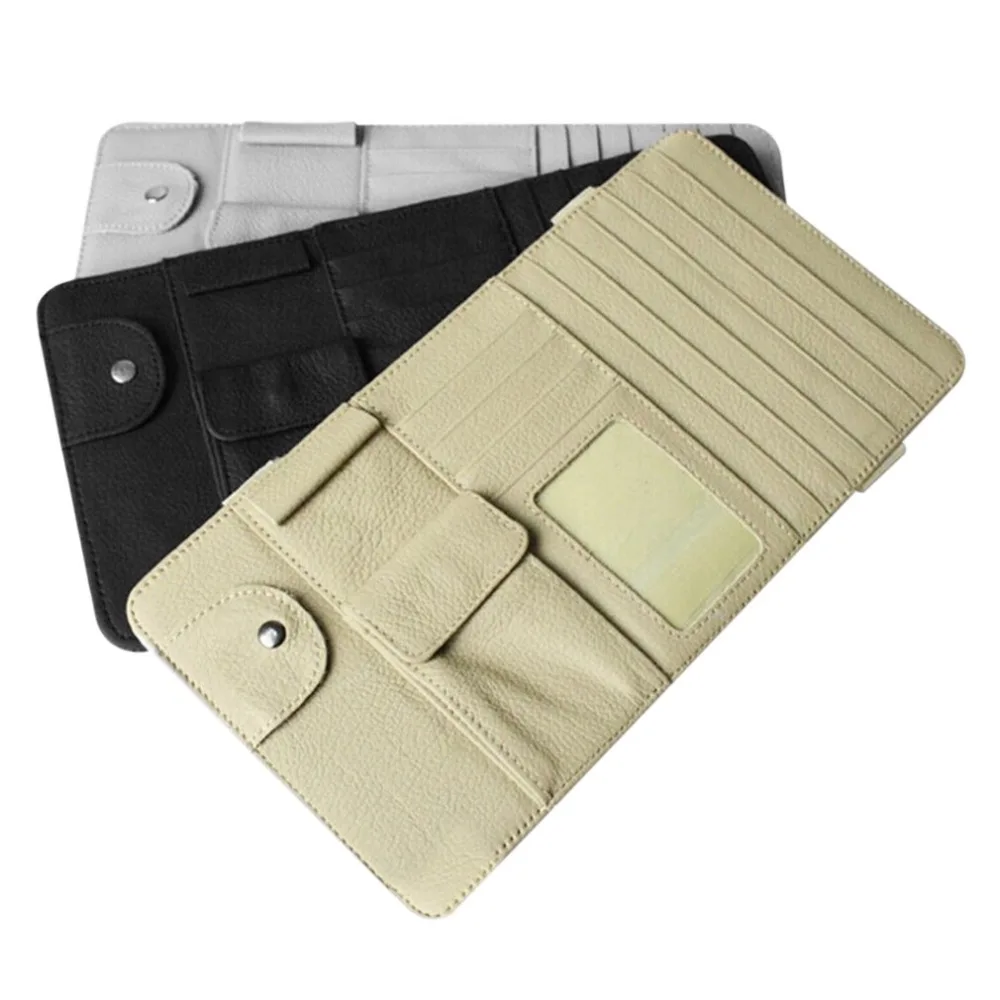 

Multifunctional Car Vehicle Sun Visor Glasses Clip CD Folder Card Holder Stowing Tidying Car Organizer Pen Storage Bag Holder