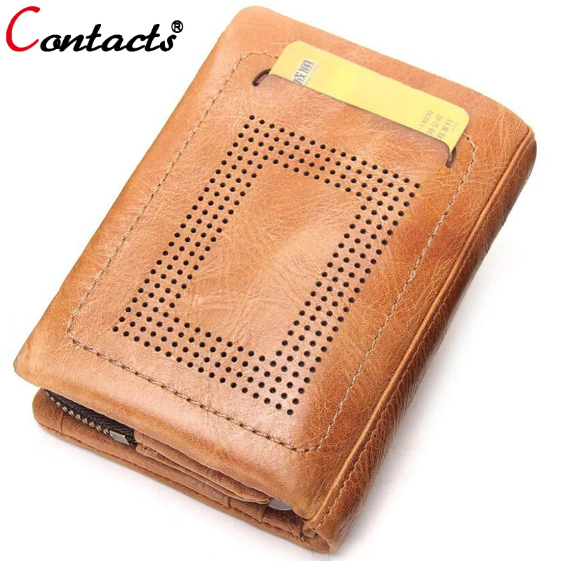 

CONTACT'S men wallets genuine leather male wallet coin purse card holder clamp for money leather wallet men clutch bags walet