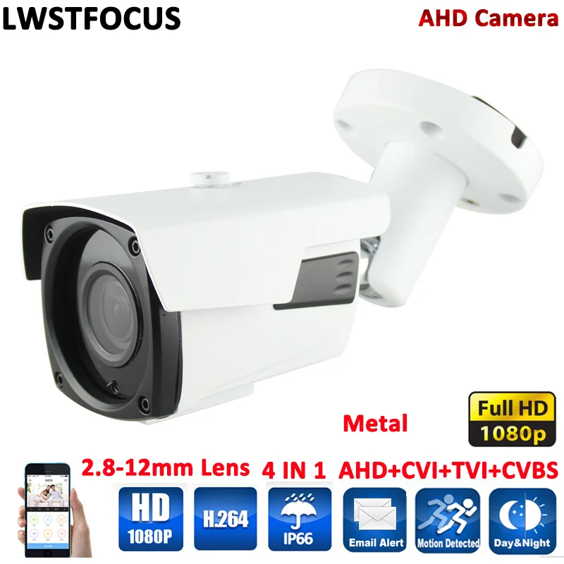 

New LWSTFOCUS Full HD 1080P 2.0MP Outdoor Bullet Varifocal 2.8-12mm Zoom Lens Big Bullet AHD Camera 4PCS Array Leds IR 40Meters