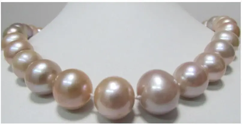 

FREE SHIPPING9-10MM SOUTH SEA NATURAL PINK PURPLE PEARL NECKLACE 18"A+SAA