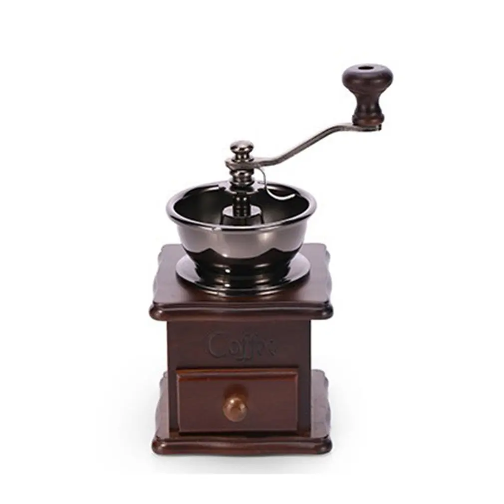 

Manual Coffee Grinder Retro Style Wooden Coffee Bean Mill Grinding Ferris Wheel Design Hand Coffee Vintage Maker Tools