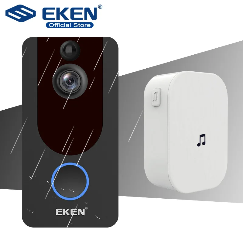 EKEN V7 HD 1080P смарт WiFi видео дверной звонок камера визуальный домофон ночное видение IP дверной звонок беспроводная камера безопасности EKEN V7 HD 1080P смарт WiFi видео дверной звонок камера визуальный домофон ночное видение IP дверной звонок беспроводная камера безопасности