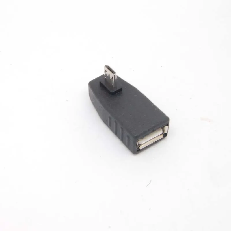 10 قطعة 90 درجة يسار الإناث إلى المصغّر usb 2.0 B 5Pin الذكور وتغ محول تحويل