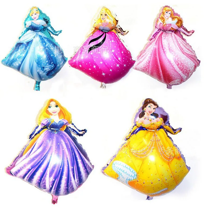 78*55cm Large Belle Aurora Cinderella Snow White Five Princess Foil Balloons Baby Birthday Party