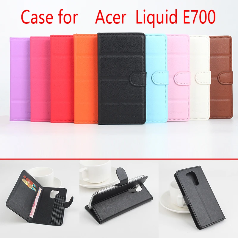 

For Acer E700 Litchi Grain Leather Case Cover for Acer E700 Luxury Phone Bag with Wallet Stand Card