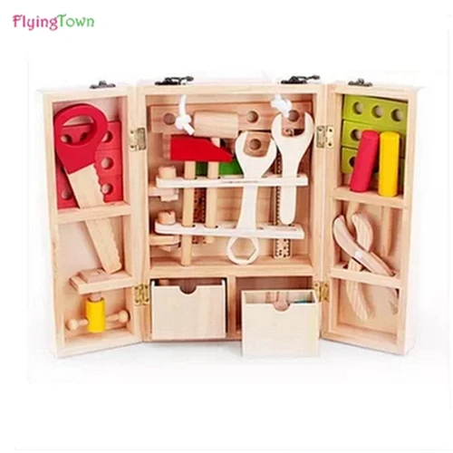 

Wrench tool set for Baby Kids Wooden Multifunctional Tool Set Toy Nut Combination Educational math montessori brinquedos baby