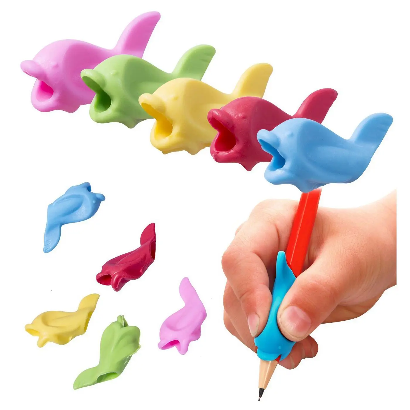 

NEW 30 Pcs Silicone Pencil Grips Ergonomic Writing Claw Aid, Right Handed Pen Training Grip Holder for Kids, Students and Adul