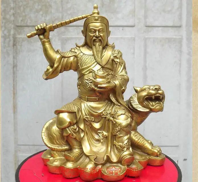 Китай (материк) Медь латунь Чжао Гонг Ming Бог богатства поездка Тигр Маммоне