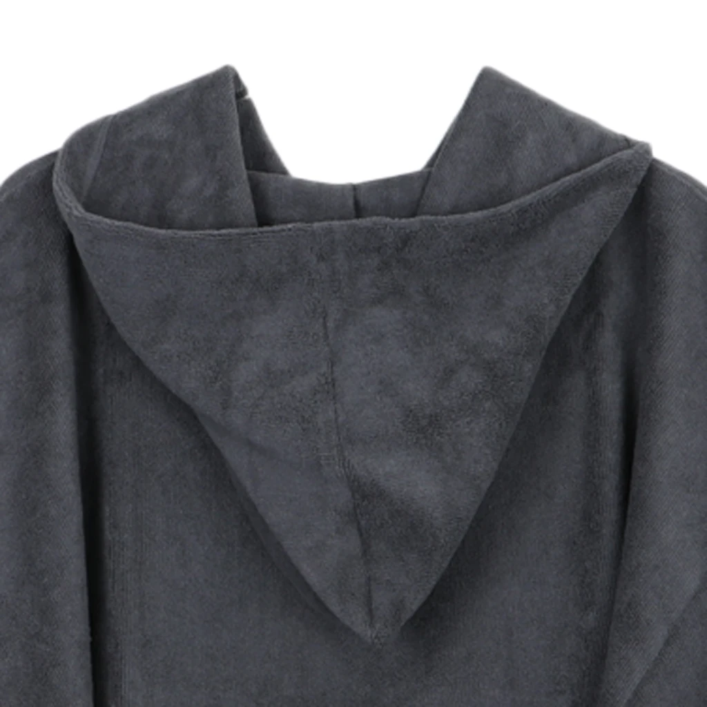 Black Surf Poncho Towel with Hood for Adult Women Men, Microfiber Beach Changing Robe for Pool Swimming Bathing Surfing Wetsuit