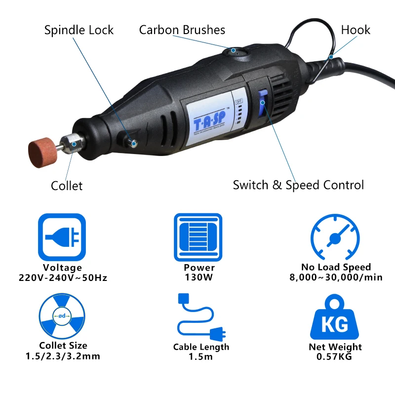 220V 130W Electric Mini Drill Set Rotary Tool &