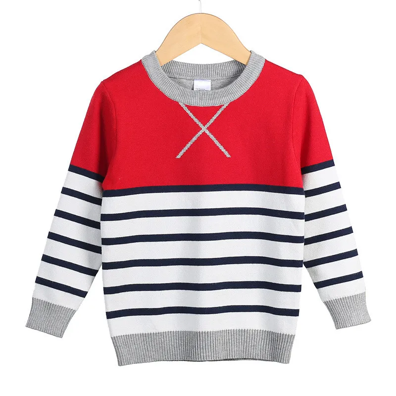 

2018 Autumn Winter New Arrivals Cotton Sweater Top Baby Children Clothing Boys Girls Knitted Striped Pullover Sweater 3T-7T Size