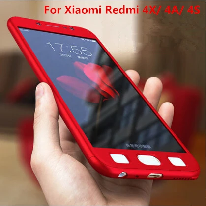 For Xiaomi Redmi 4X Case 5.0&quot360 Degree Protected Full Body Phone for 4A / 4S Shockproof Cover+Glass Film |