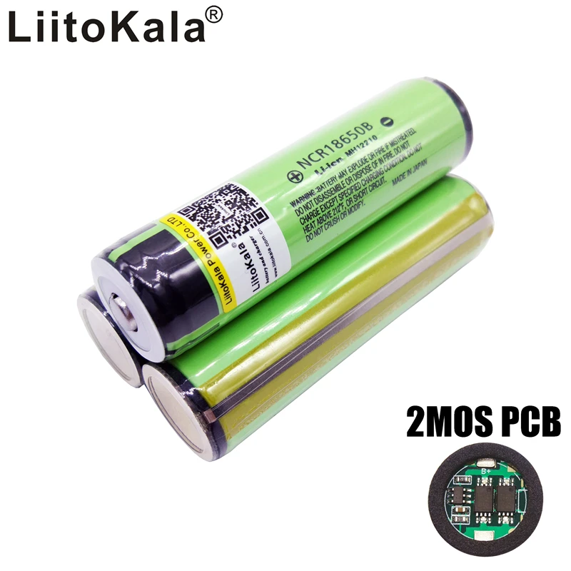 Liitokala защищенный 18650 3400mah перезаряжаемый аккумулятор NCR18650B 3400mah с PCB 3,7 V