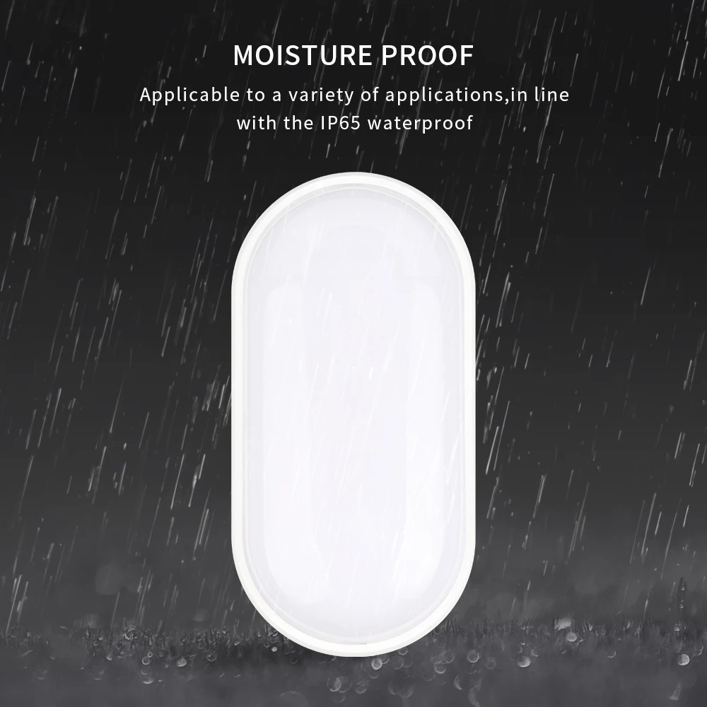 16W 20W Modern LED Moistureproof Wall Lamp Bathroom Porch Ceiling Sconce Aisle Indoor Outdoor Surface Mounted Oval Wall Lighting wall light