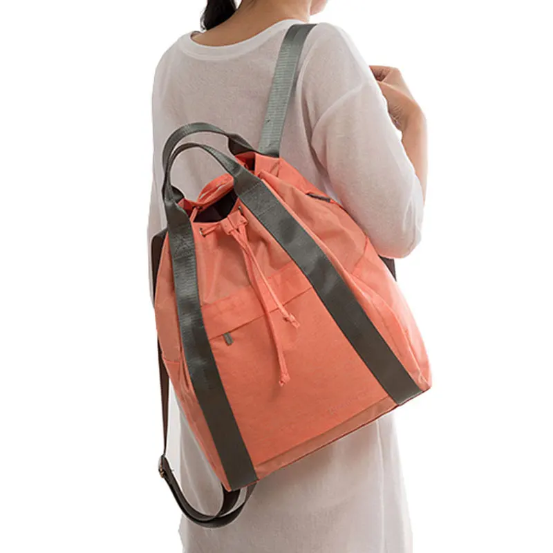 

New Arrival Waterproof Polyester Women's Travel Backpacks Multi Pockets Drawstring Opening Backpacks with Quick Grab Handle