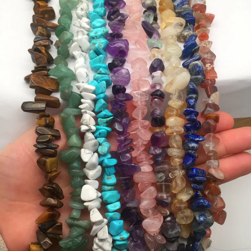 

8-12mm Natural Stone Chips Beads Gemstone Gravel For Jewelery Making 16.5 Inches Per Strand HK041