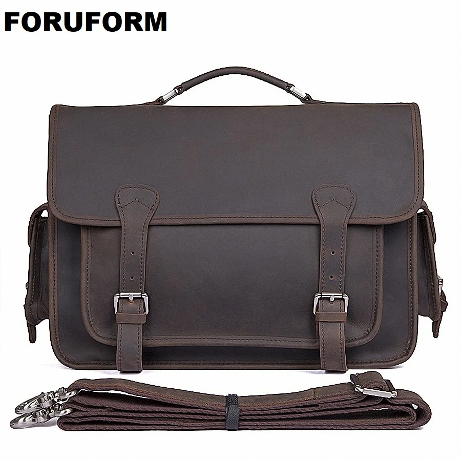 

Genuine Leather Bag Casual Men Handbags Cowhide Men Crossbody Bag Men's Travel Bags 14 Inch Laptop Briefcase Bag For Man LI-1972