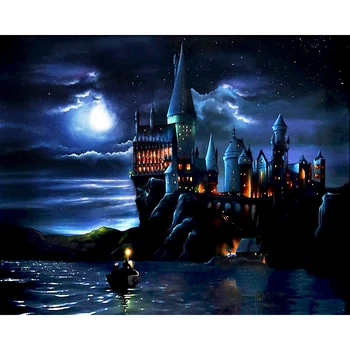 

NEW Diamond Embroidery Landscape Handmade Diamond Painting Castle Needlework Mosaic Cross Stitch Home Decor