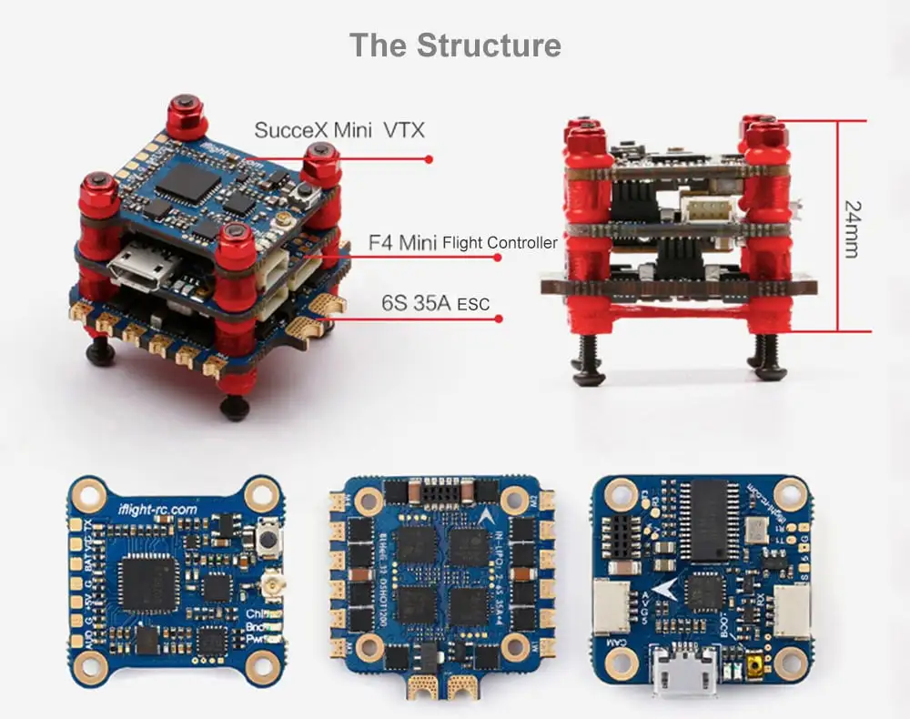 iFlight SucceX F4 Mini Flight Control +35A ESC + VTX Fly Tower for FPV RC Drone- Multi-A